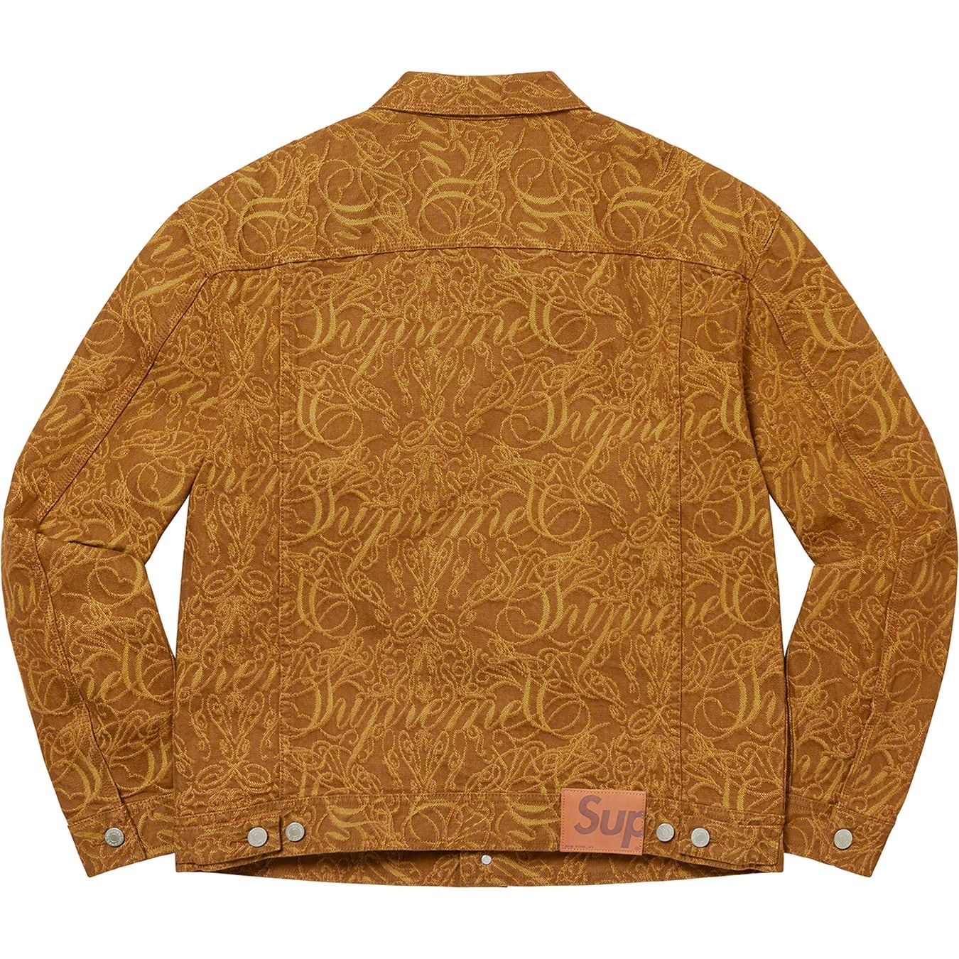 Script Jacquard Denim Trucker Jacket view 5